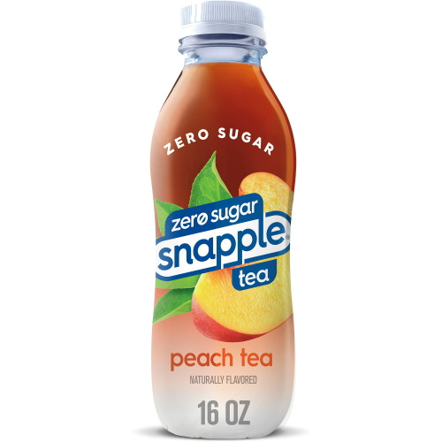 Snapple Zero Sugar Peach Tea, 16 fl oz (Pack of 12)