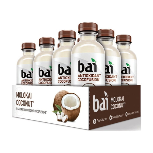 Bai Gluten-Free, Molokai Coconut, 18 fl oz (Pack of 12)