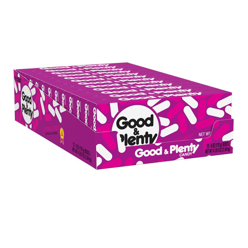 Good & Plenty Licorice Theater Boxes, 6oz (Pack of 12)