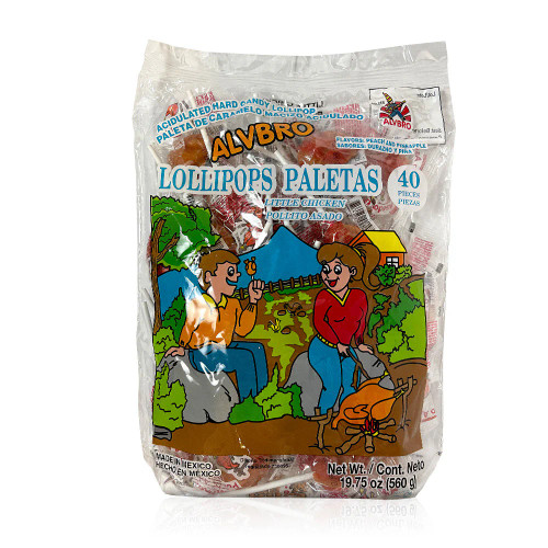 ALVBRO Paleta Pollo Asado Candy, 0.15 - 40 Count (Pack of 24)