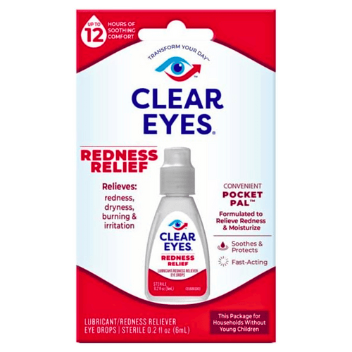 Clear Eyes Redness Relief Eye Drops Handy Pocket Pal, 0.20oz (Pack of 12)