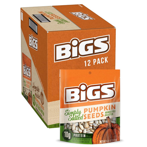 BIGS Pumpkin Seeds, Lightly Salted, 5oz (Pack of 12)