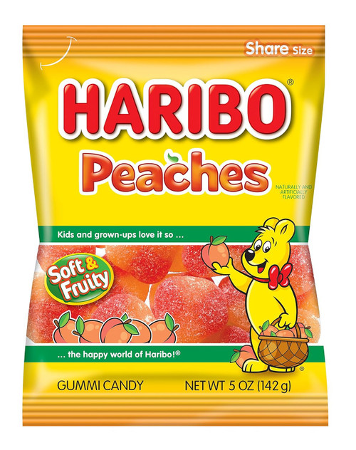 HARIBO Gummi Candy, Peaches, 5oz (Pack of 12)