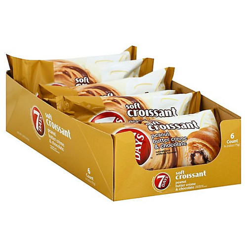 7Days Soft Croissant, Peanut Butter & Chocolate, 2.65oz (Pack of 6)