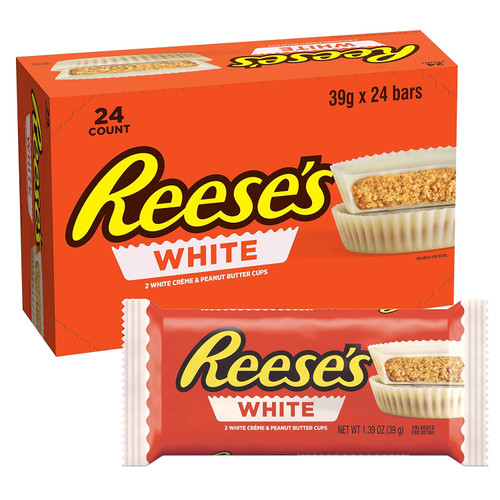 Reese's Peanut Butter Cup, White, 1.5oz (Pack of 24)