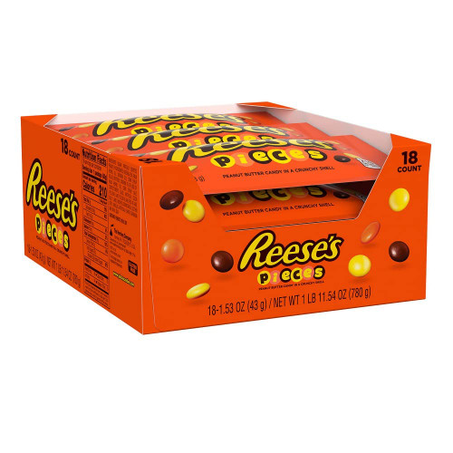 REESE'S PIECES Peanut Butter Candy, 1.53 oz (18 Count)