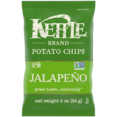 Kettle Brand Potato Chips, Jalapeno Kettle Chips, 2oz (Pack of 6)