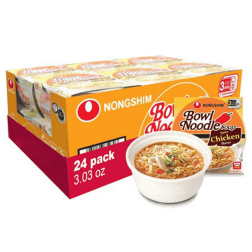 Nongshim Savory Spicy Chicken Ramen Noodle Soup Bowl 3.03 oz (Pack of 12)