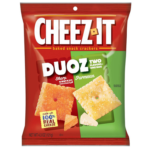 Cheez-It Duoz Sharp Cheddar and Parmesan, 4.30oz (Pack of 6)