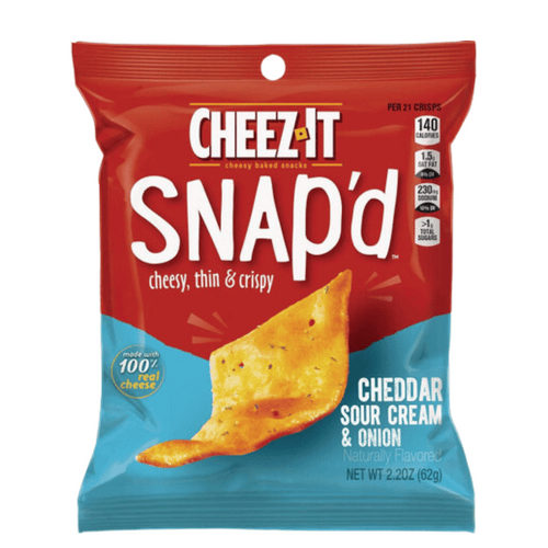 Cheez-It Snap'd Cheddar Sour Cream & Onion,  2.20oz (Pack of 6)