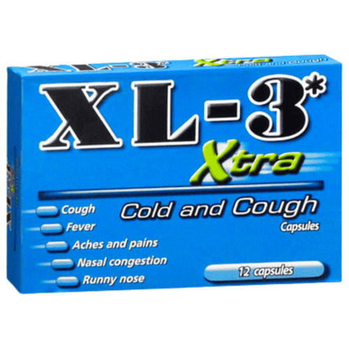 XL-3 Xtra Cold and Cough,12 Capsules (Blue) - Pack of 6