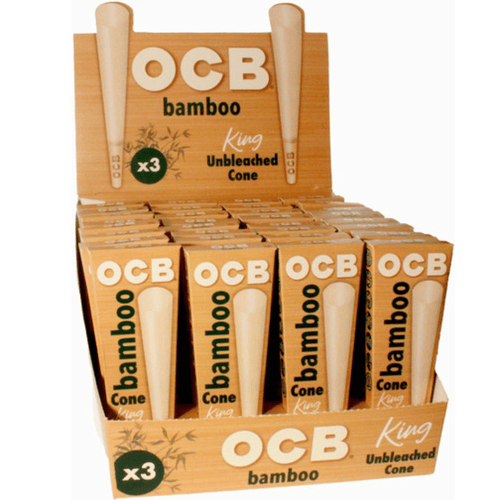 OCB Bamboo Cones, King Size, Box of 32 (Packs of 3)
