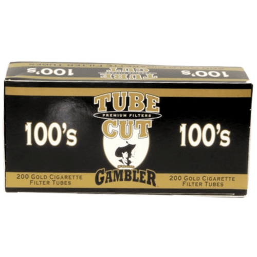 Gambler Tube Cut Gold Cigarette Filters 100mm, 200 Count (Pack of 5)