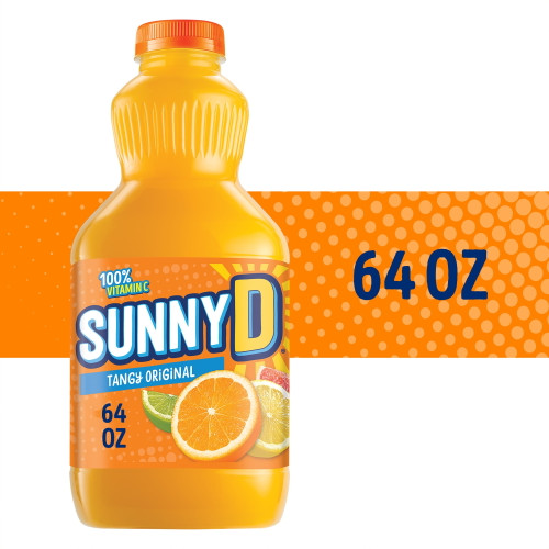 SunnyD Orange Drink, Tangy Original, 64oz (Pack of 8)