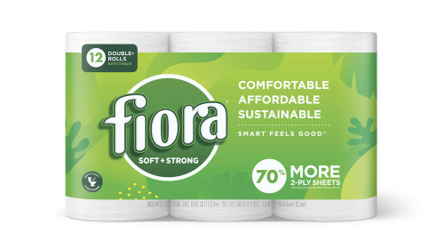 Fiora Unscented Toilet Paper, 12 Rolls (Pack of 4)