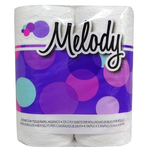 Melody Toilet Paper, 4 Rolls (Pack of 24)