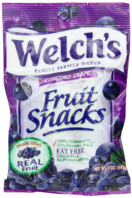 Welchs Fruit Snack, Grape, 5oz (Pack of 12)