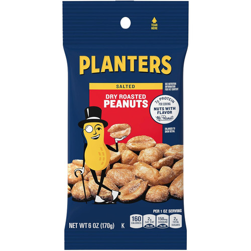 Planters Dry Roasted Peanuts, 6oz (Pack of 12)