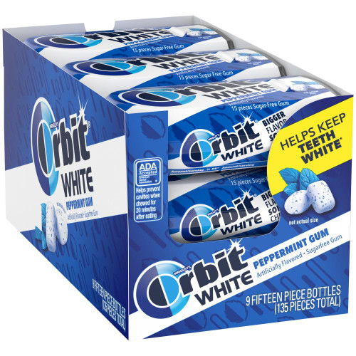 ORBIT White Sugar Free Chewing Gum, 15 Count (9 Pack)