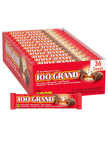 100 Grand Milk Chocolate Candy Bars, 1.50oz (Pack of 36)