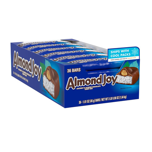 ALMOND JOY Coconut and Almond Chocolate Candy Bars, 1.61oz (Pack of 36)