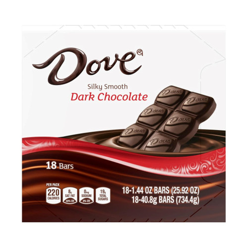 DOVE Chocolate Bars, 1.44oz (Pack of 18)