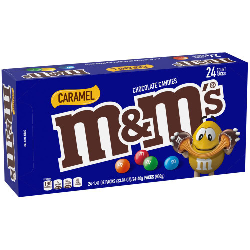 M&M's Caramel Chocolate Candy, 1.41oz (Pack of 24)