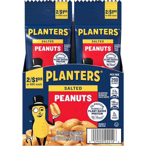 Planters Salted Peanuts, 1.75oz (Pack of 18)