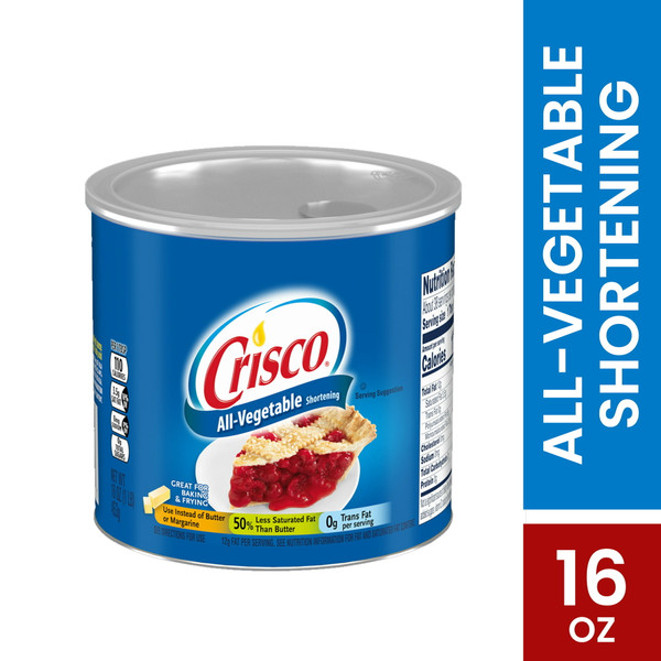 Crisco All-Vegetable Shortening, 16oz (Pack of 12)