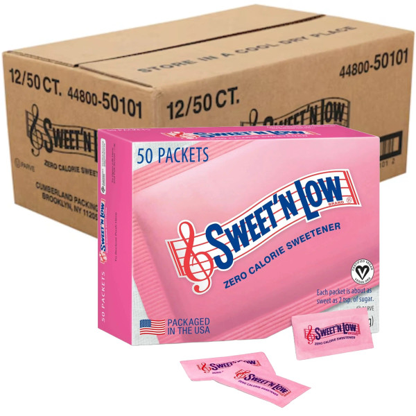 Sweet'N Low Zero Calorie Sweetener, 50 Count (Pack of 12)