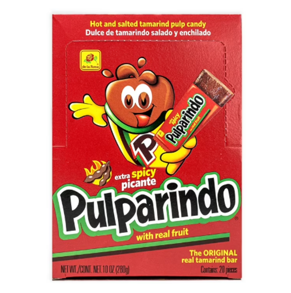 Pulparindo Tamarind Candy Bars, 20 Count (Pack of  32)