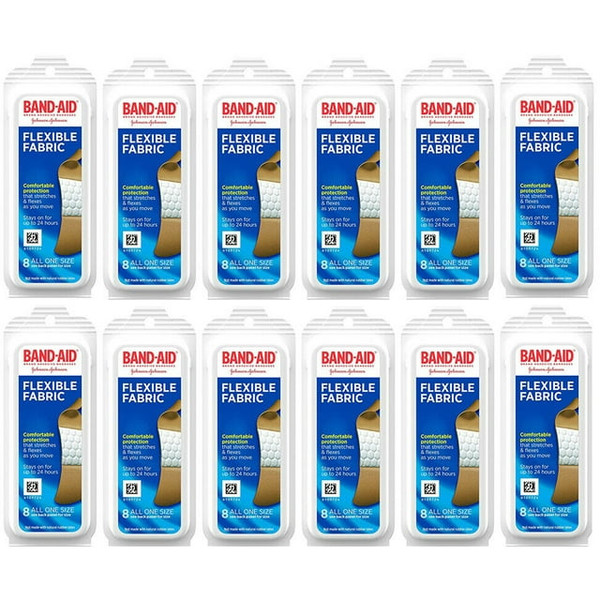 Band-Aid Flex Fabric Travel Pack, 8 Count (Pack of 12)