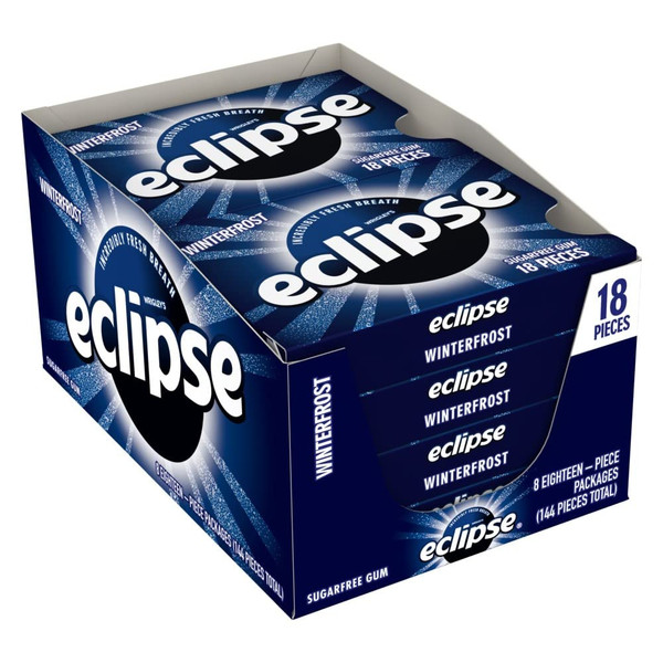 ECLIPSE Winterfrost Sugar Free Chewing Gum, 8 Count (Pack of 18)