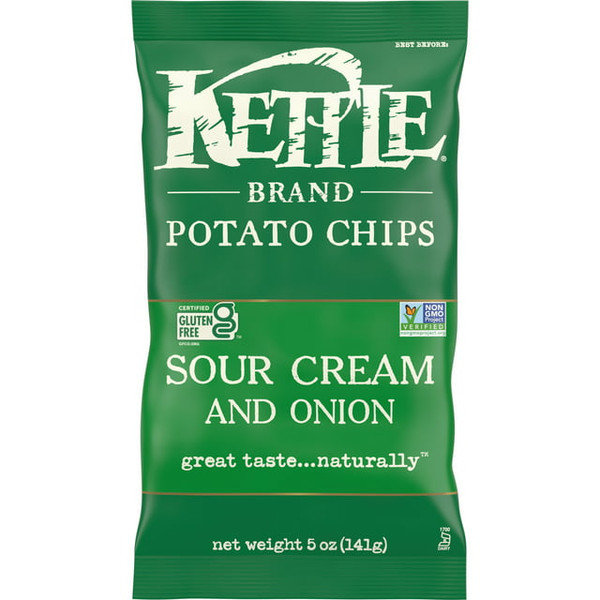 Kettle Foods Chip Potato Sour Cream & Onion, 5oz (Pack of 8)