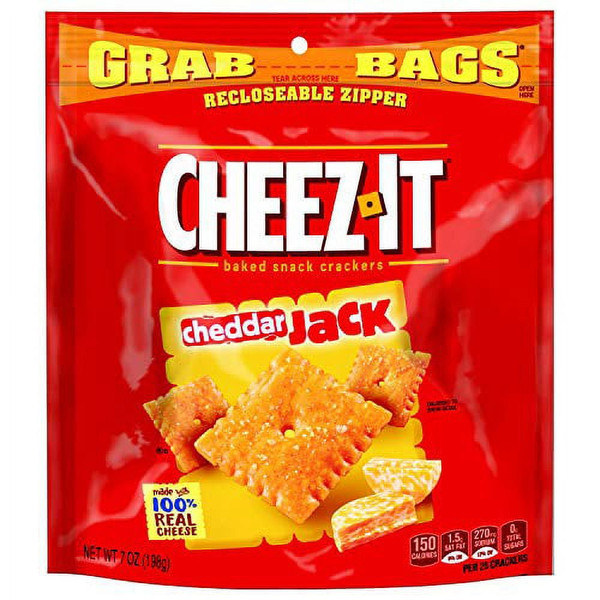Cheez-It Grab Bags Cheddar Jack Crackers, 7oz (Pack of 6)