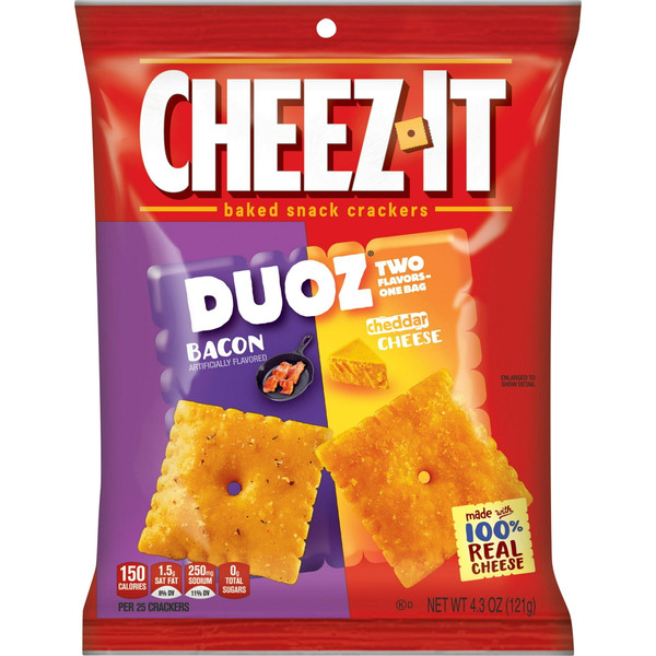 Cheez-It Duoz Bacon & Cheddar Cheese, 4.3oz (Pack of 6)