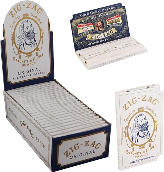 Zig Zag Cigarette Rolling Paper, Original White (Pack of 24)