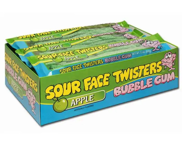 Face Twisters Bubble Gum Straws (Pack of 12)