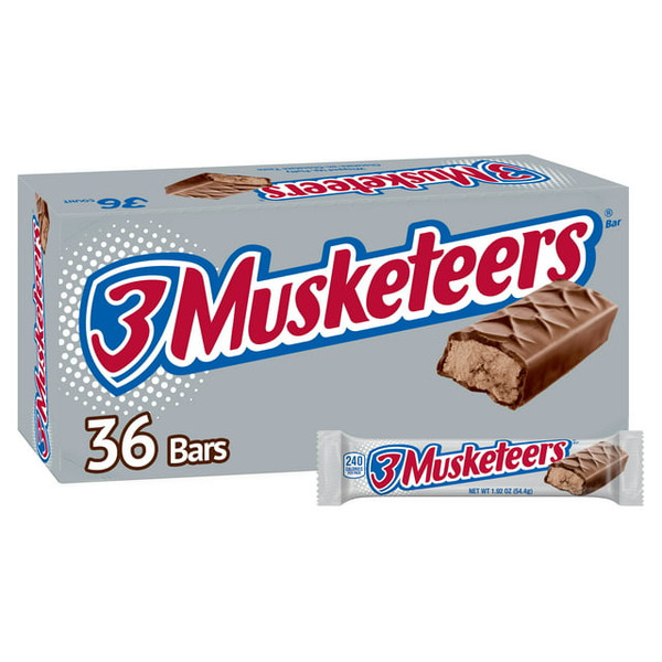 3 Musketeers Chocolate Bar, 2.13 (Pack of 36)