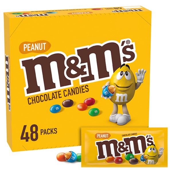 M&M'S Peanut Milk Chocolate Candy, 1.74 oz (Pack of 48)