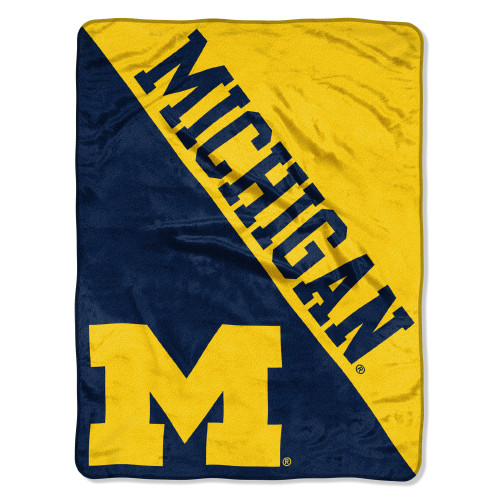 Michigan OFFICIAL Collegiate "Halftone" Micro Raschel Throw Michigan OFFICIAL Collegiate "Halftone" Micro Raschel Throw