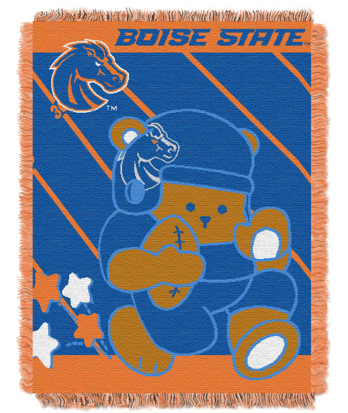 Boise State OFFICIAL Collegiate "Half Court" Baby Woven Jacquard Throw Boise State OFFICIAL Collegiate "Half Court" Baby Woven Jacquard Throw