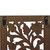 Mango Wood Wall Panel Hand Crafted with Leaves and Scroll Work Motif, Brown Mango Wood Wall Panel Hand Crafted with Leaves and Scroll Work Motif, Brown