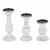 Turned Design Wooden Candle Holder with Distressed Details, Set of 3, White