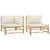 2 Piece Garden Lounge Set with Cream White Cushions Bamboo 2 Piece Garden Lounge Set with Cream White Cushions Bamboo