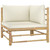 2 Piece Garden Lounge Set with Cream White Cushions Bamboo 2 Piece Garden Lounge Set with Cream White Cushions Bamboo