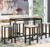 Dining Table with 4 Chairs,5 Piece Dining Set with Counter and Pub Height Dining Table with 4 Chairs,5 Piece Dining Set with Counter and Pub Height