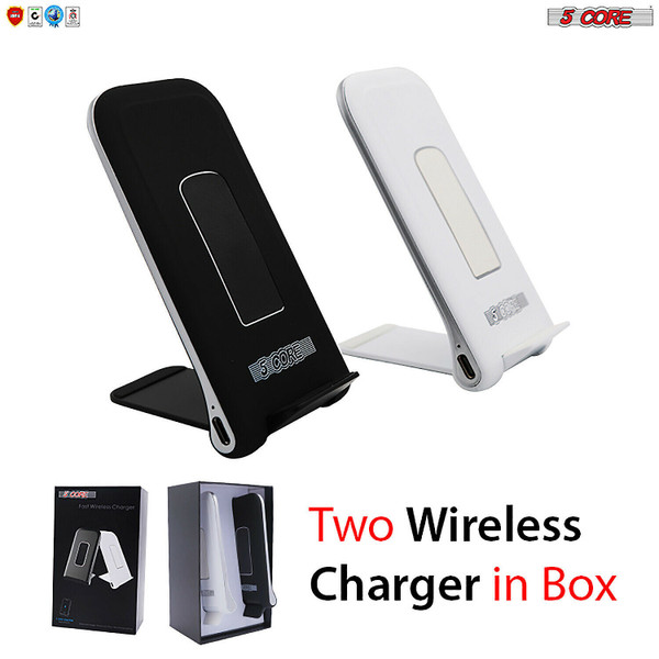 Dock Stand Charger Wireless Black & White 1 Pair Qi 15W Wire Less Fast Charger Pad Stand Quick Charging 5 Core CDKW03 Dock Stand Charger Wireless Black & White 1 Pair Qi 15W Wire Less Fast Charger Pad Stand Quick Charging 5 Core CDKW03