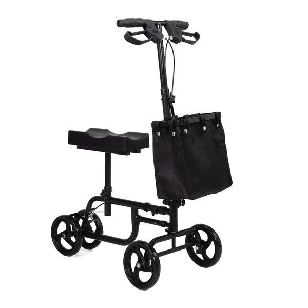 Dual Braking System Steerable Leg Walker Folding Scooter With Bag Dual Braking System Steerable Leg Walker Folding Scooter With Bag