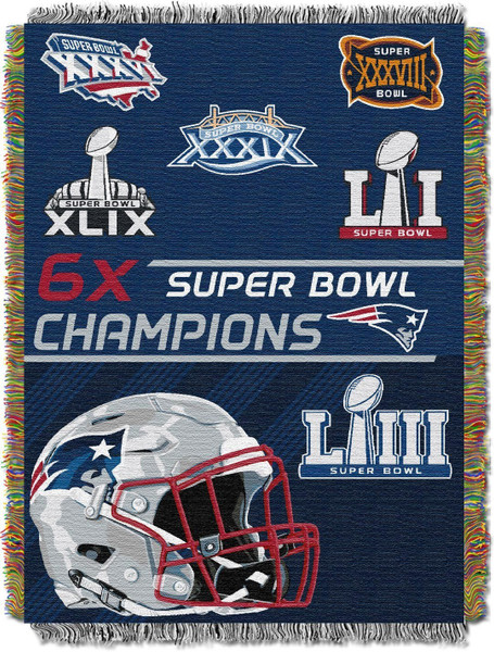 Patriots Superbowl OFFICIAL National Football League, Commemorative 48"x 60" Woven Tapestry Throw by The Northwest Company Patriots Superbowl OFFICIAL National Football League, Commemorative 48"x 60" Woven Tapestry Throw by The Northwest Company